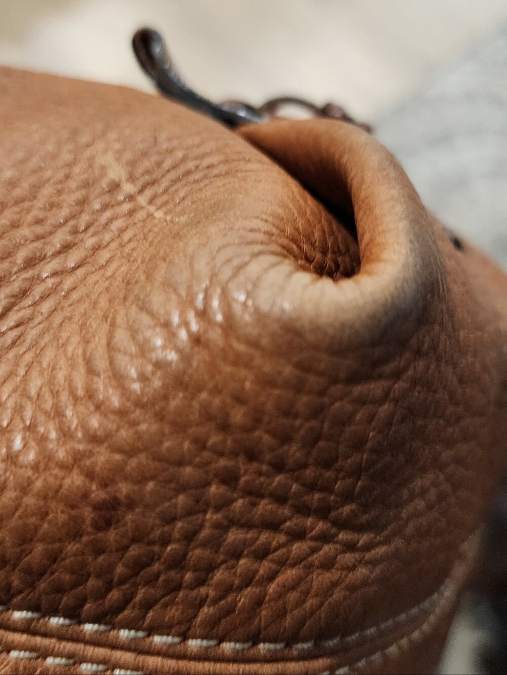 Dooney & Bourke Pebble Leather Drawstring Bucket Bag in Cognac - Picture 5 of 7